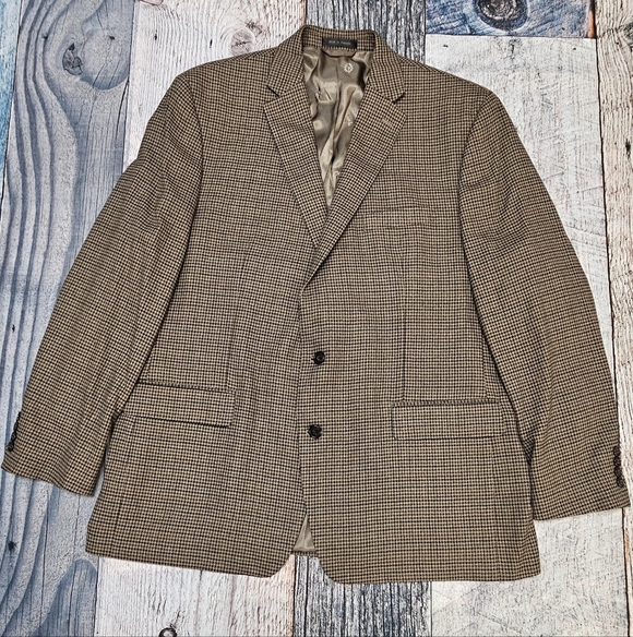 Lauren Ralph Lauren HoundstoothBlack Label Blazer Sport Coat Men's Size 48L